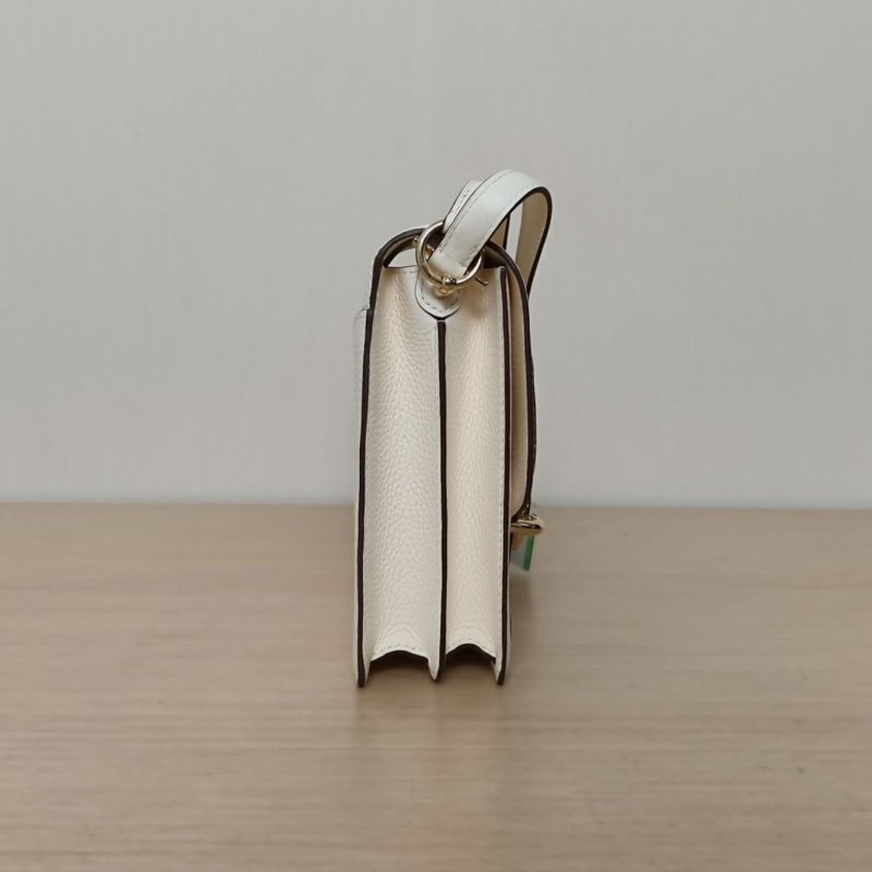 HERMES Roulis豬鼻子23I2奶油白TC皮Z刻金扣肩背包-3