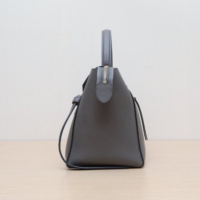 CELINE Belt鯰魚包Mini28灰色牛皮金扣肩背包-2