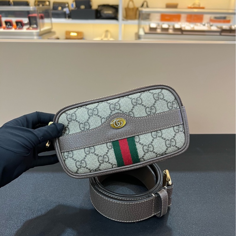 99新Gucci古馳 ophidia係列胸包腰包 可高腰斜挎男女通用 加根肩带可以斜挎 腰帶 85碼-7
