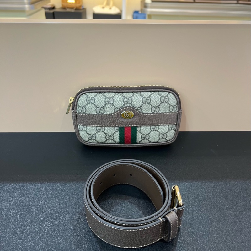 99新Gucci古馳 ophidia係列胸包腰包 可高腰斜挎男女通用 加根肩带可以斜挎 腰帶 85碼-8