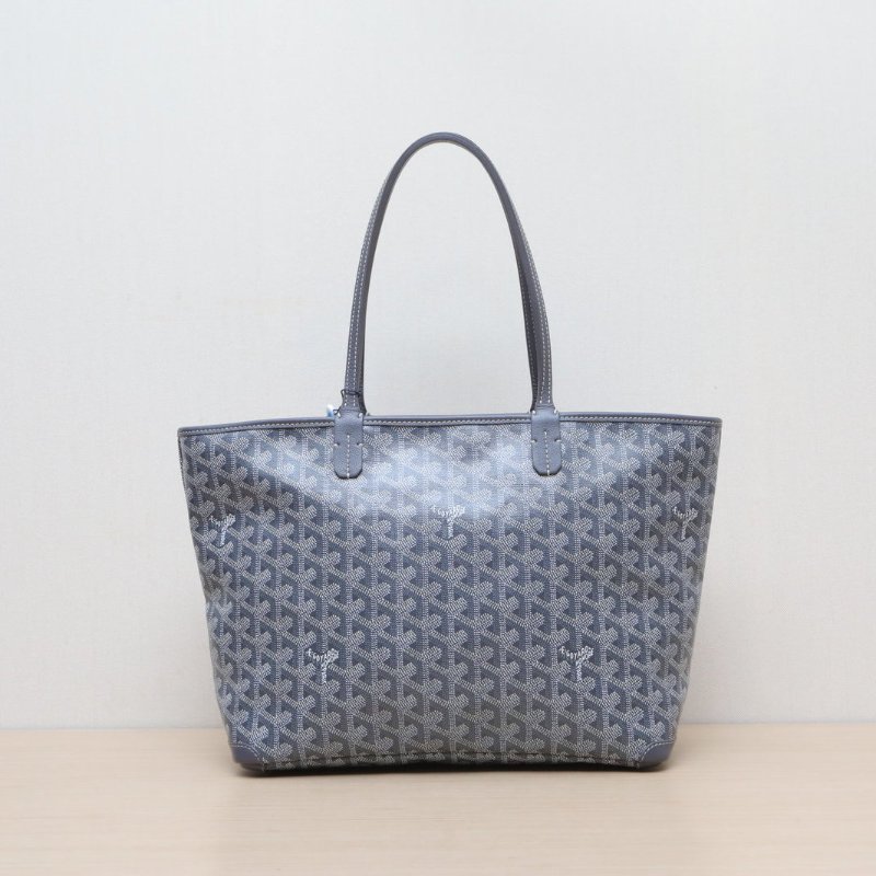 GOYARD Artois拉鏈購物袋ToteMM小號灰色PVC肩背包-1