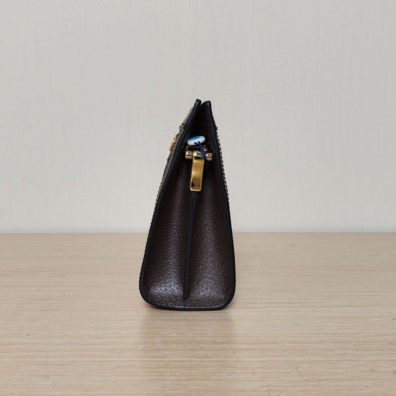 GUCCI Ophidia夾子包小號26老花PVC金扣肩背包-1