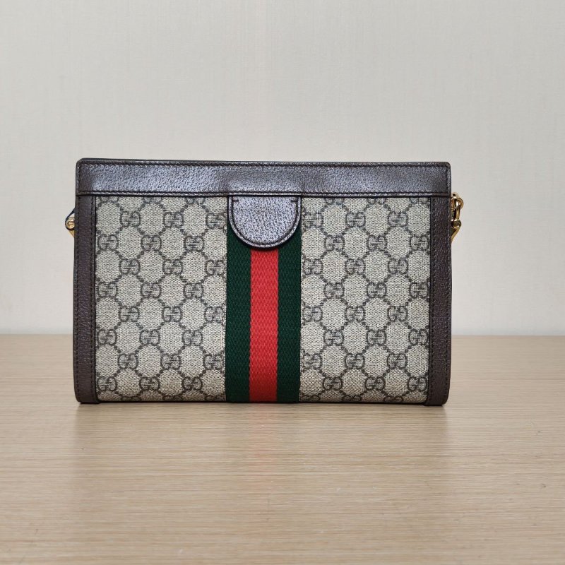 GUCCI Ophidia夾子包小號26老花PVC金扣肩背包-2