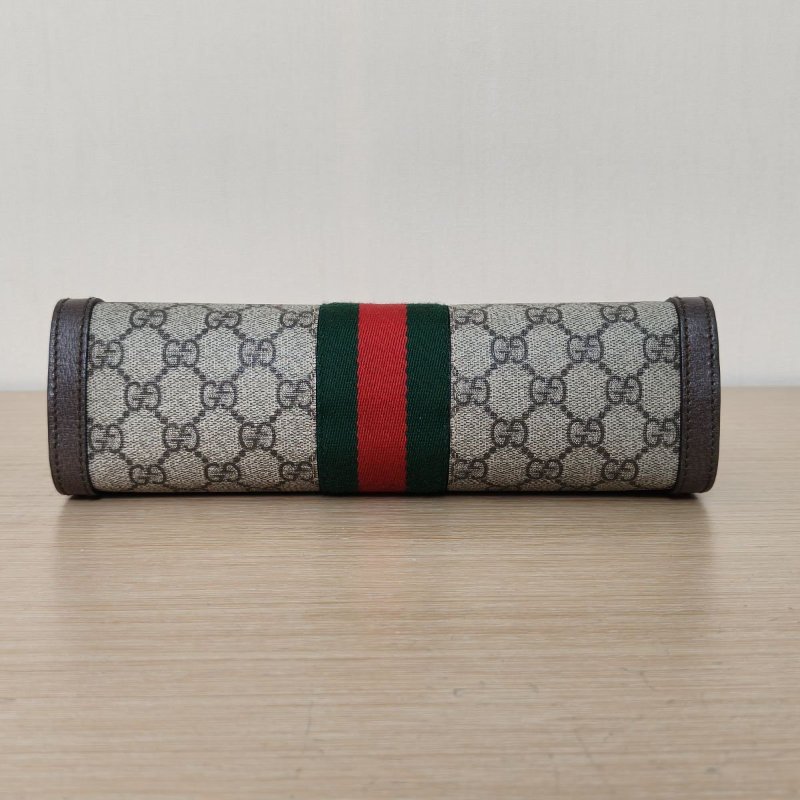 GUCCI Ophidia夾子包小號26老花PVC金扣肩背包-4