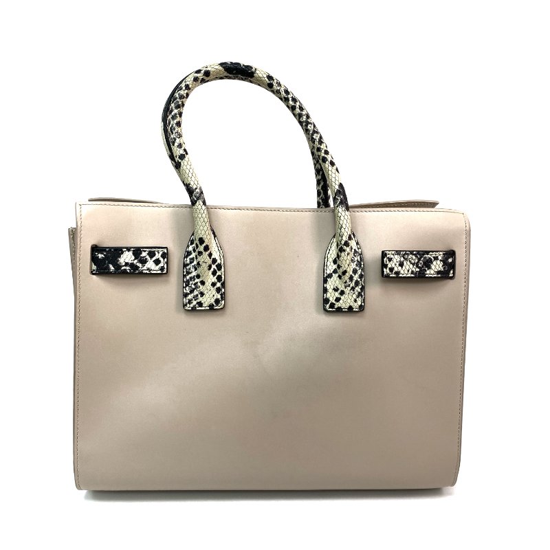 △ Saint Laurent 聖羅蘭 Nude Pink Calfskin And Python Embossed Calfskin 2 Way Bag 裸粉色小牛皮和仿蛇紋壓紋小牛皮兩用袋 - 257020051-2