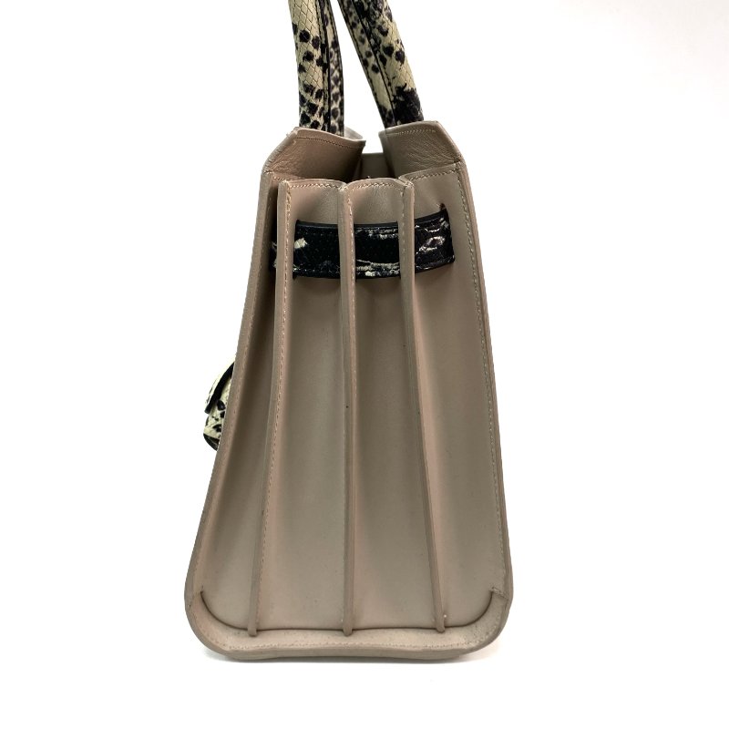 △ Saint Laurent 聖羅蘭 Nude Pink Calfskin And Python Embossed Calfskin 2 Way Bag 裸粉色小牛皮和仿蛇紋壓紋小牛皮兩用袋 - 257020051-3