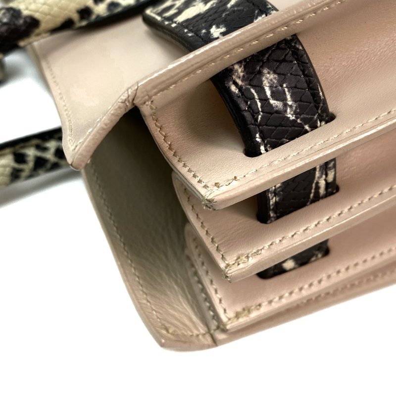 △ Saint Laurent 聖羅蘭 Nude Pink Calfskin And Python Embossed Calfskin 2 Way Bag 裸粉色小牛皮和仿蛇紋壓紋小牛皮兩用袋 - 257020051-11
