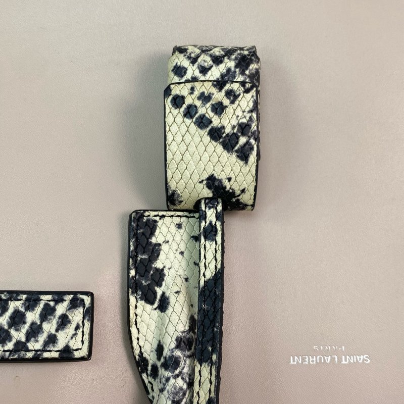 △ Saint Laurent 聖羅蘭 Nude Pink Calfskin And Python Embossed Calfskin 2 Way Bag 裸粉色小牛皮和仿蛇紋壓紋小牛皮兩用袋 - 257020051-13