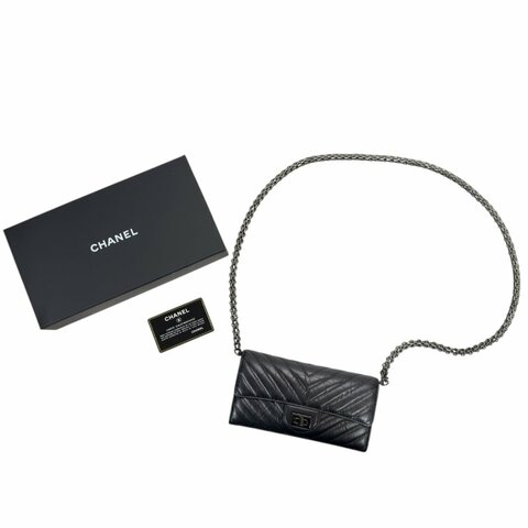CHANEL *自加鏈＞送無品牌扣＋無品牌鏈帶* 2.55 長銀包 WOC