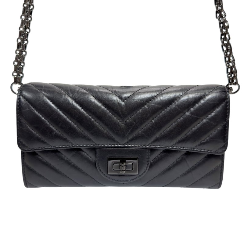 CHANEL *自加鏈＞送無品牌扣＋無品牌鏈帶* 2.55 長銀包 WOC-3