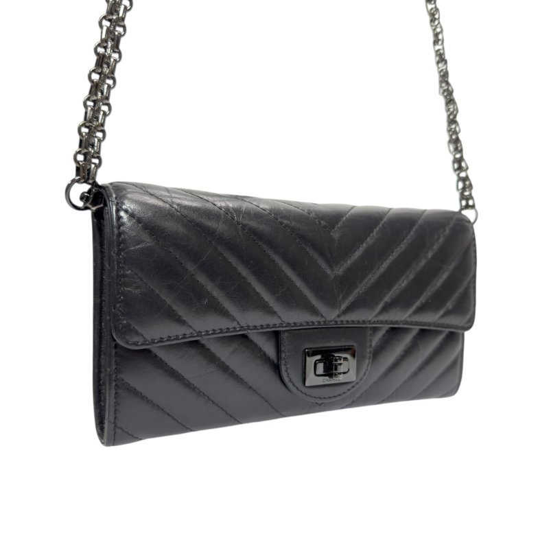 CHANEL *自加鏈＞送無品牌扣＋無品牌鏈帶* 2.55 長銀包 WOC-6