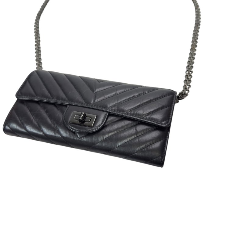 CHANEL *自加鏈＞送無品牌扣＋無品牌鏈帶* 2.55 長銀包 WOC-12