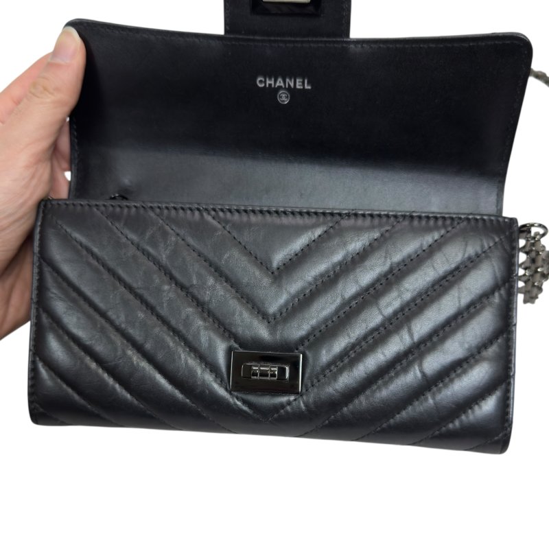 CHANEL *自加鏈＞送無品牌扣＋無品牌鏈帶* 2.55 長銀包 WOC-17