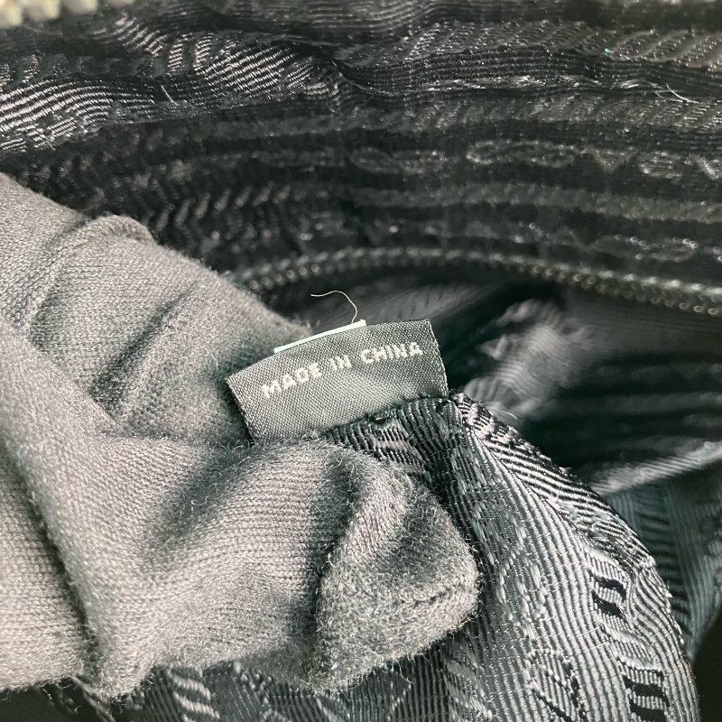 ☆Prada普拉達 Tessuto Black Nylon Chain Shoulder Bag 1BB903 黑色尼龍鏈條肩背袋 1BB903 -257021047-12