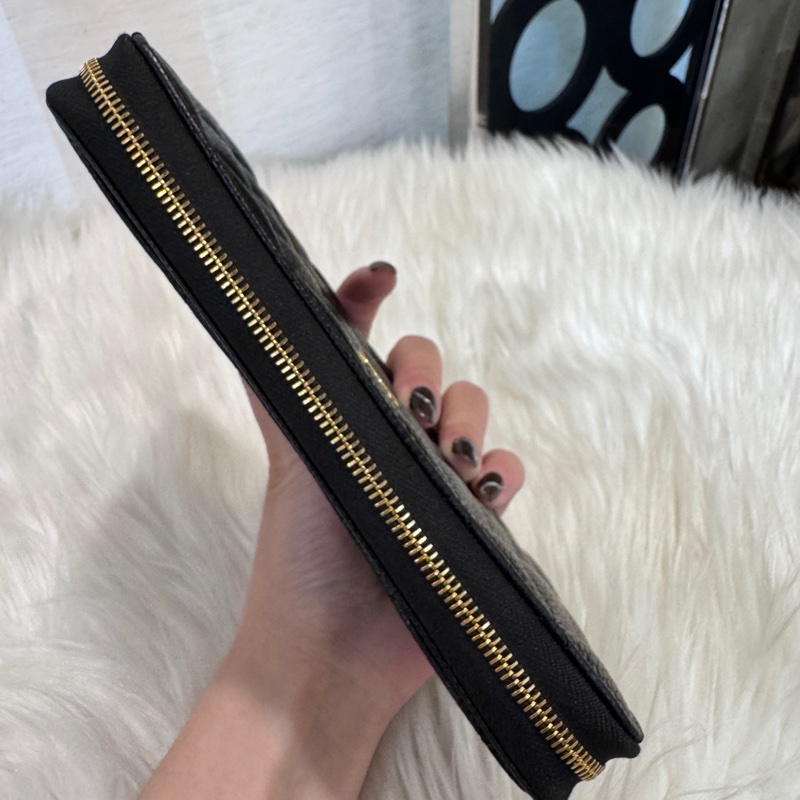 Chanel 黑金荔枝皮拉鏈長夾 全新離櫃商品-3