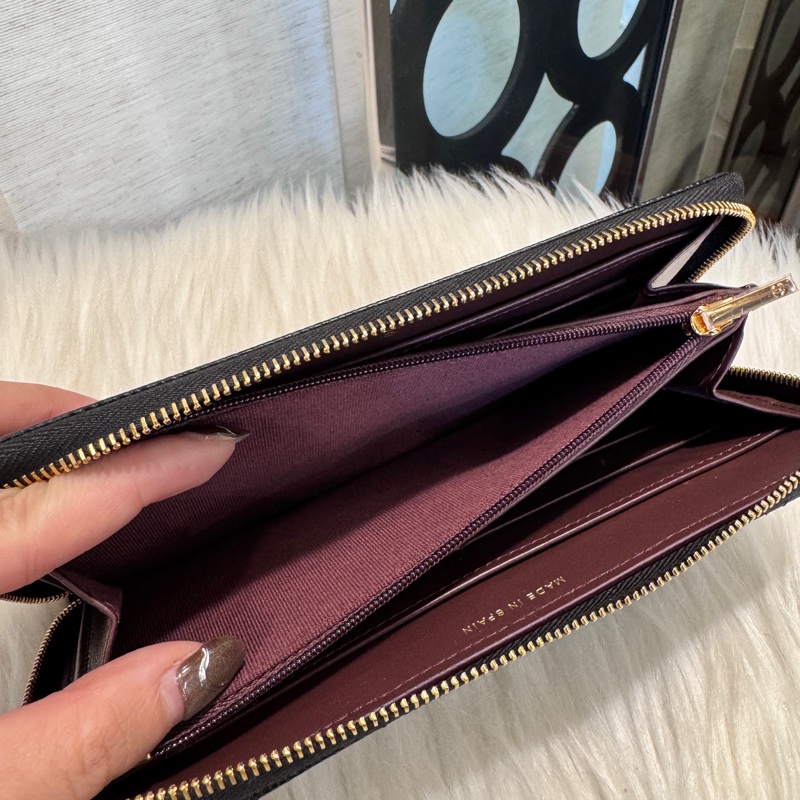 Chanel 黑金荔枝皮拉鏈長夾 全新離櫃商品-7