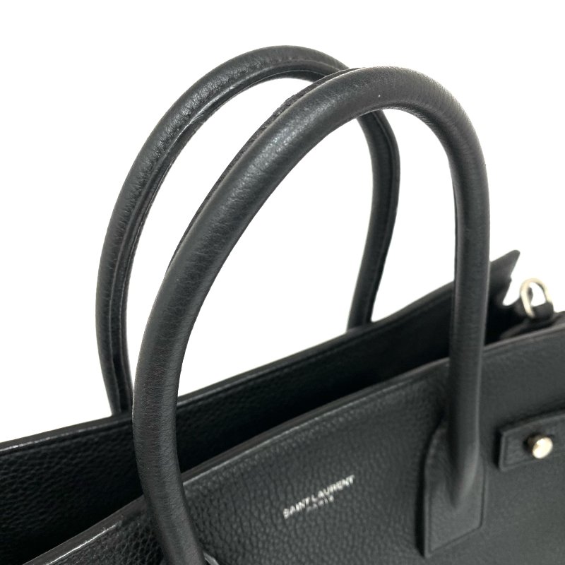 ☆ Saint Laurent 聖羅蘭 Black Calfskin Sac De Jour 2Way Bag 黑色小牛皮兩用袋 - 257020684-12