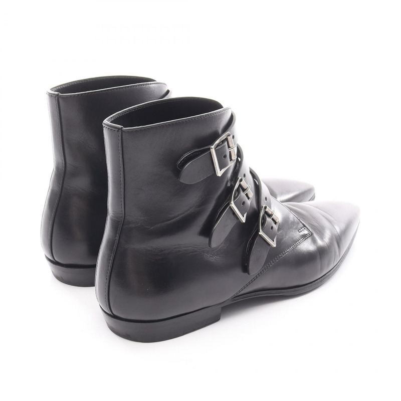 聖羅蘭巴黎男士黑色真皮靴 #41 二手-1