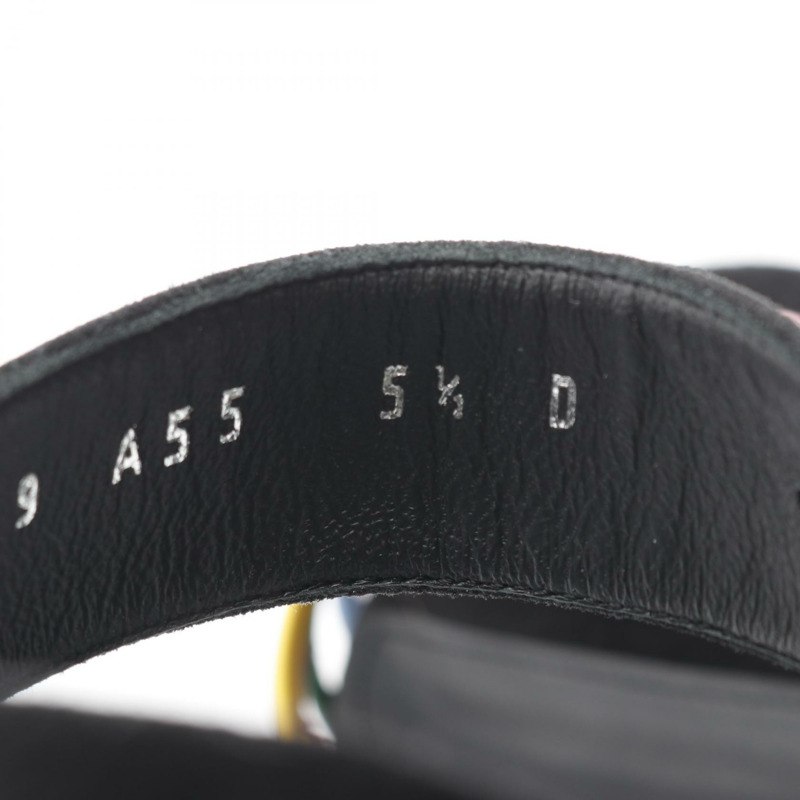 Salvatore Ferragamo 女士麂皮涼鞋，黑色多色，5.5碼，二手。-6