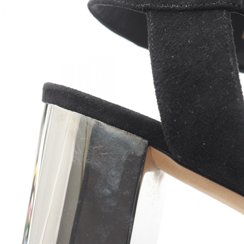 Salvatore Ferragamo 女士麂皮涼鞋，黑色多色，5.5碼，二手。-8