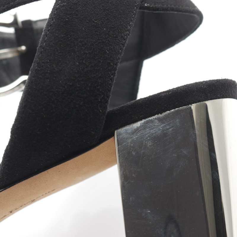 Salvatore Ferragamo 女士麂皮涼鞋，黑色多色，5.5碼，二手。-9