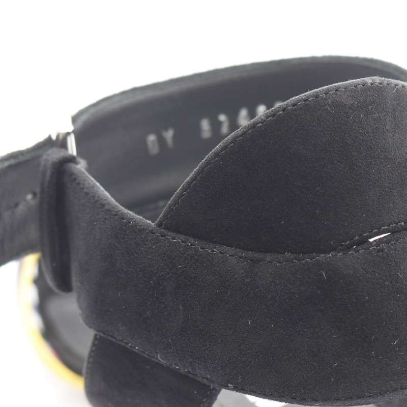 Salvatore Ferragamo 女士麂皮涼鞋，黑色多色，5.5碼，二手。-10