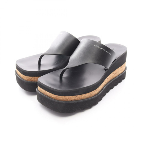 Stella McCartney SNEACK-ELYSE 涼鞋 810362 合成皮革 黑色 36.5 號女款