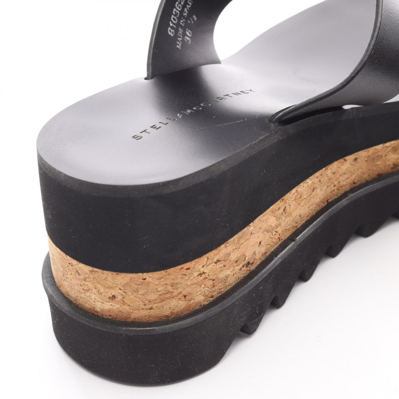 Stella McCartney SNEACK-ELYSE 涼鞋 810362 合成皮革 黑色 36.5 號女款-9