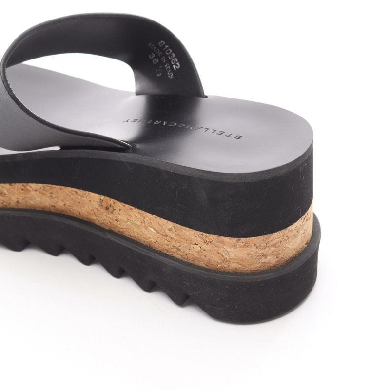 Stella McCartney SNEACK-ELYSE 涼鞋 810362 合成皮革 黑色 36.5 號女款-10