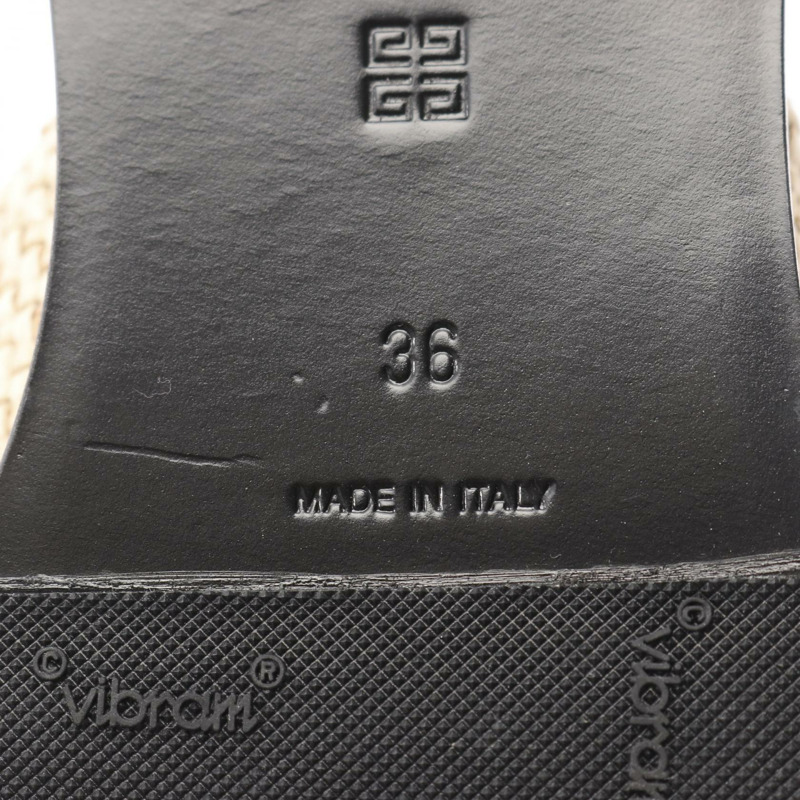 紀梵希 4G 液體涼鞋 拉菲草 米色 #36 二手女鞋-5