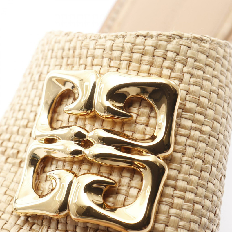 紀梵希 4G 液體涼鞋 拉菲草 米色 #36 二手女鞋-7