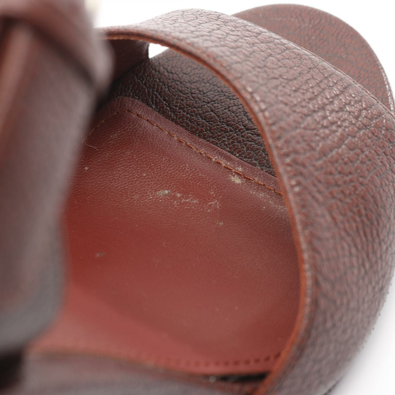 Salvatore Ferragamo Gancini 女士皮涼鞋，波爾多紅，6.5碼，二手。-6