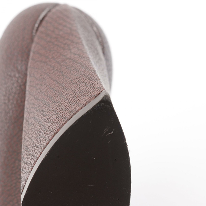 Salvatore Ferragamo Gancini 女士皮涼鞋，波爾多紅，6.5碼，二手。-7