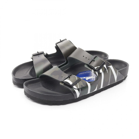 VALENTINO GARAVANI × BIRKENSTOC VLTN logo 涼鞋 皮革 卡其色 多色 #44 男款