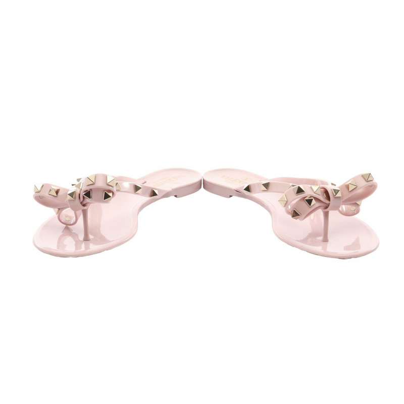 Valentino Garavani 鉚釘涼鞋 橡膠粉紅 #35 二手女鞋-2