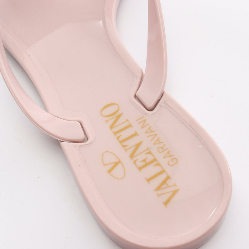 Valentino Garavani 鉚釘涼鞋 橡膠粉紅 #35 二手女鞋-6