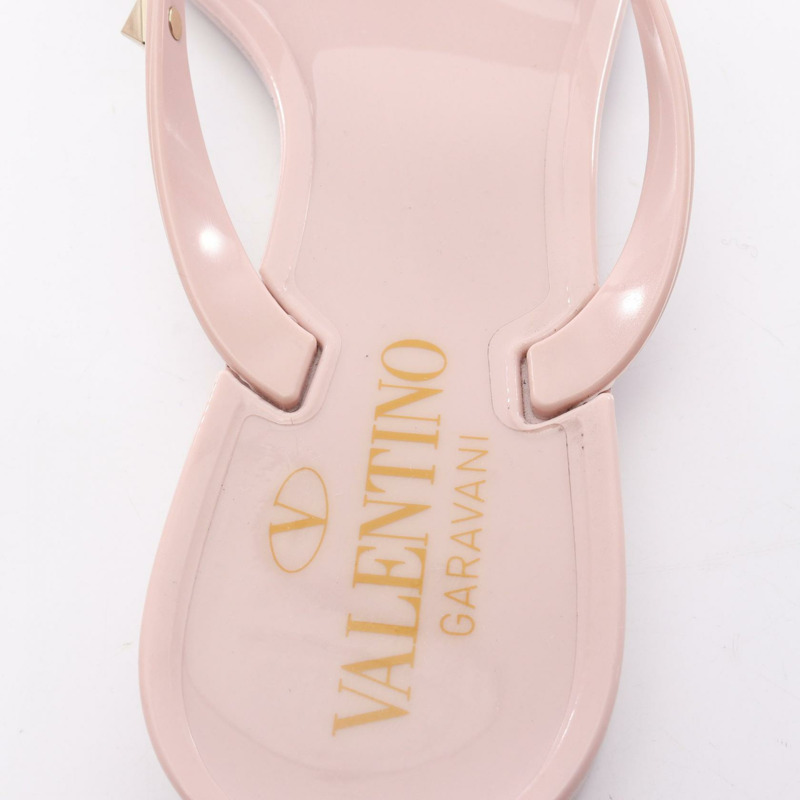 Valentino Garavani 鉚釘涼鞋 橡膠粉紅 #35 二手女鞋-7