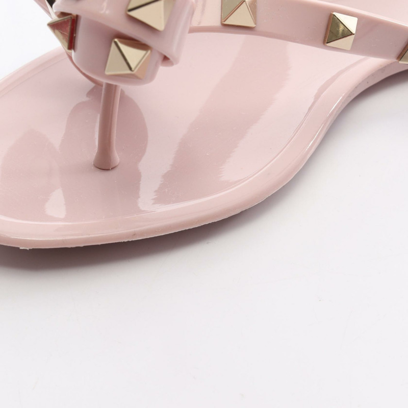 Valentino Garavani 鉚釘涼鞋 橡膠粉紅 #35 二手女鞋-8