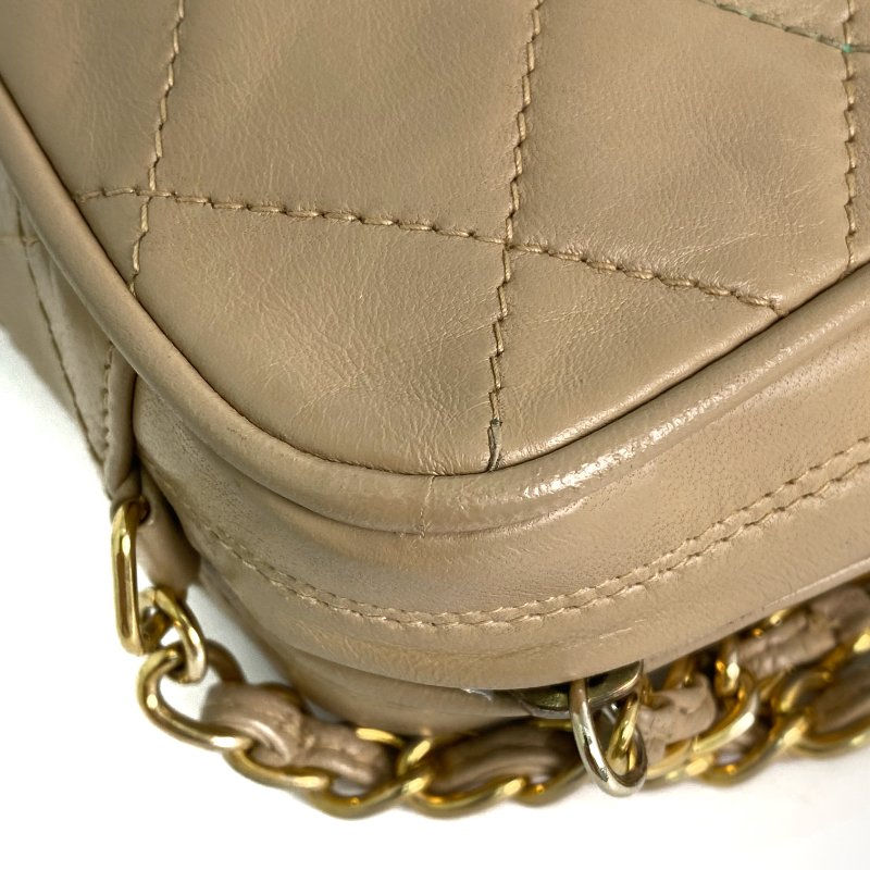 △ Chanel 香奈兒 Beige Lambskin Gold Tone Metal Chain Shoulder Bag #0 淺褐色小羊皮金色金屬鎖鏈肩背袋#0 - 257020737-9
