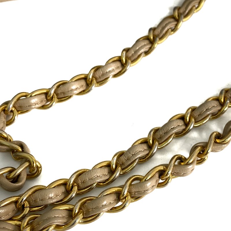 △ Chanel 香奈兒 Beige Lambskin Gold Tone Metal Chain Shoulder Bag #0 淺褐色小羊皮金色金屬鎖鏈肩背袋#0 - 257020737-14