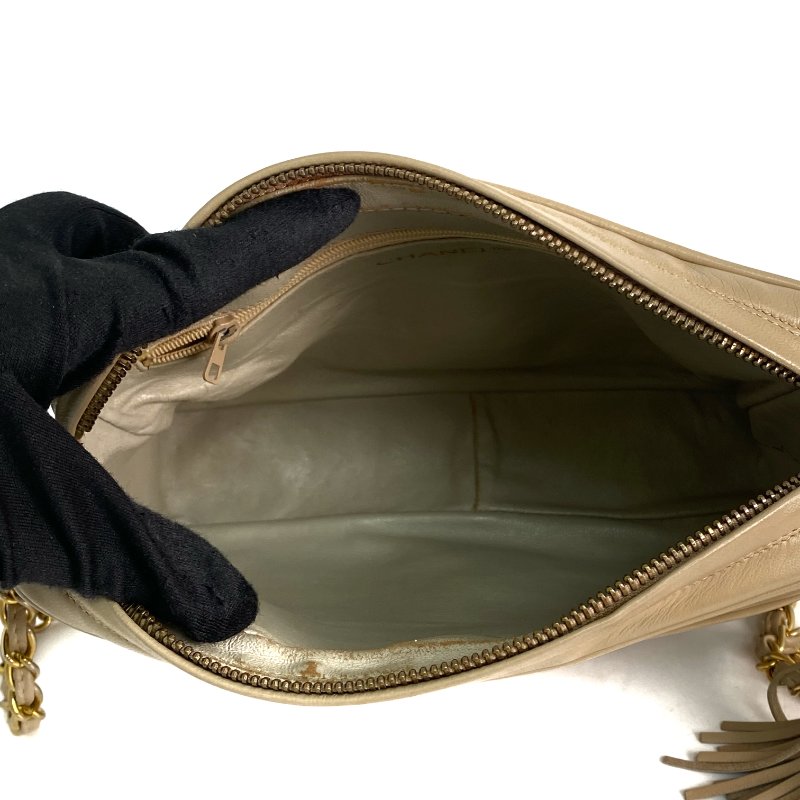 △ Chanel 香奈兒 Beige Lambskin Gold Tone Metal Chain Shoulder Bag #0 淺褐色小羊皮金色金屬鎖鏈肩背袋#0 - 257020737-17