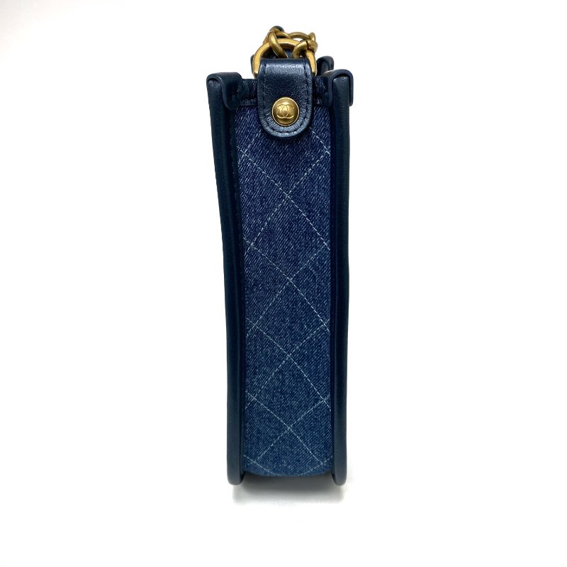 △ Chanel 香奈兒 Hobo Blue Denim Gold Tone Metal Chain 2Way Bag AS4532B 藍色牛仔布金色金屬鏈條兩用袋 AS4532B -257020493-4