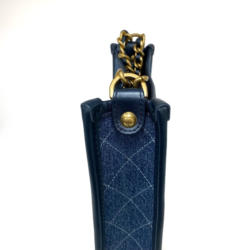 △ Chanel 香奈兒 Hobo Blue Denim Gold Tone Metal Chain 2Way Bag AS4532B 藍色牛仔布金色金屬鏈條兩用袋 AS4532B -257020493-6