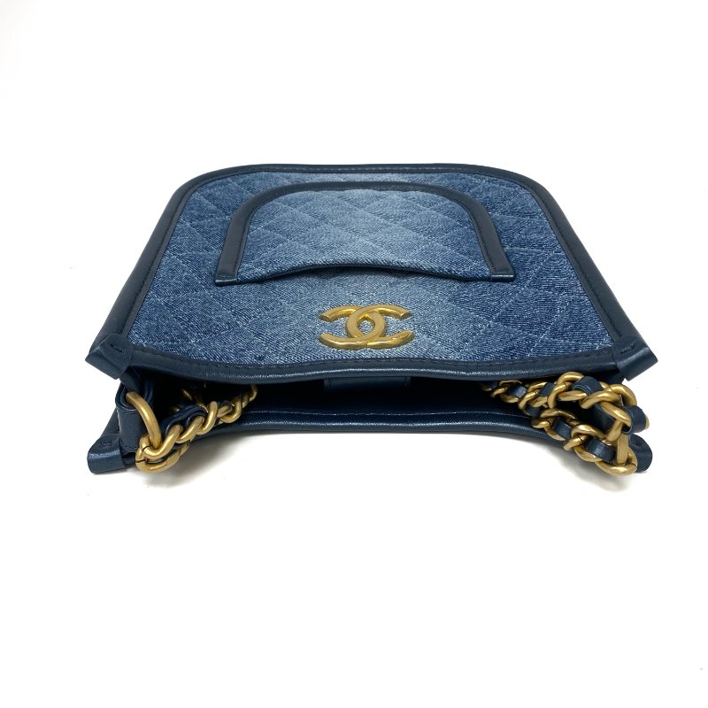 △ Chanel 香奈兒 Hobo Blue Denim Gold Tone Metal Chain 2Way Bag AS4532B 藍色牛仔布金色金屬鏈條兩用袋 AS4532B -257020493-8