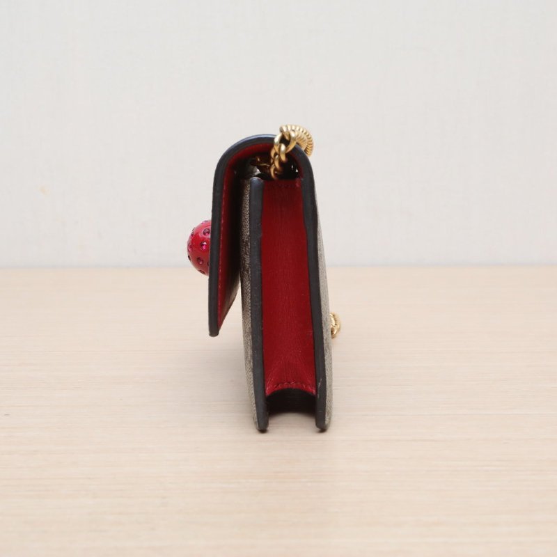 GUCCI GGSupreme櫻桃包Woc老花PVC金扣肩背包-2