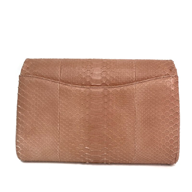 △ Chanel 香奈兒 Pink Python Silver Tone Metal Chain Shoulder Bag No.18 粉紅色蛇皮銀色金屬鎖鏈肩背袋No.18 - 257021236-2