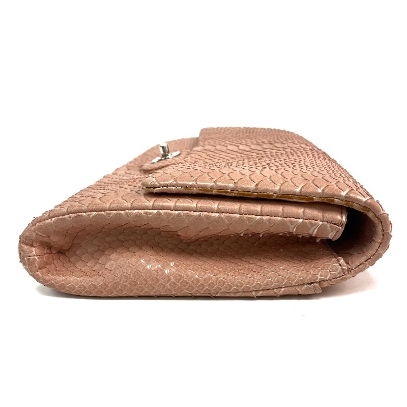 △ Chanel 香奈兒 Pink Python Silver Tone Metal Chain Shoulder Bag No.18 粉紅色蛇皮銀色金屬鎖鏈肩背袋No.18 - 257021236-3