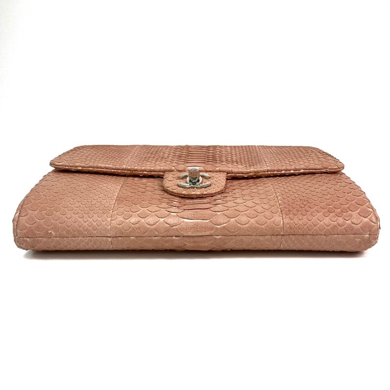 △ Chanel 香奈兒 Pink Python Silver Tone Metal Chain Shoulder Bag No.18 粉紅色蛇皮銀色金屬鎖鏈肩背袋No.18 - 257021236-5