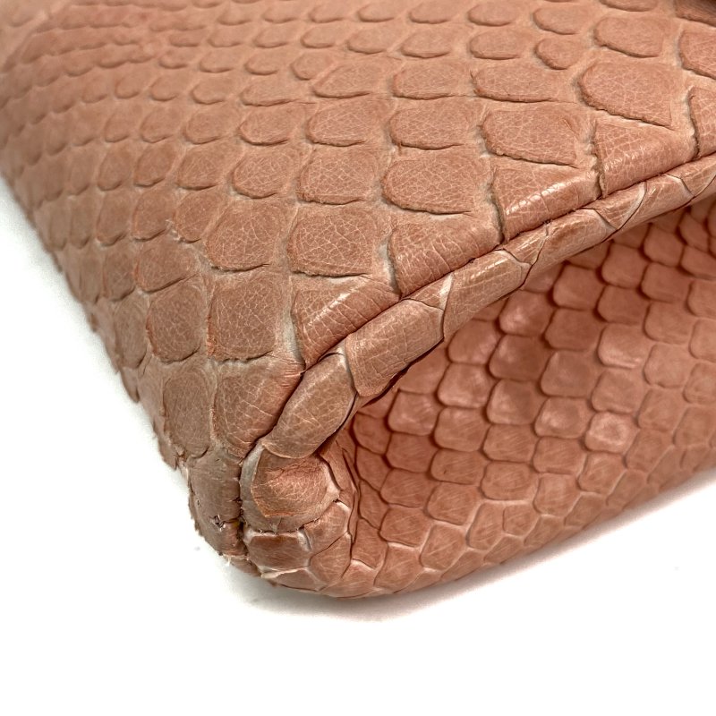 △ Chanel 香奈兒 Pink Python Silver Tone Metal Chain Shoulder Bag No.18 粉紅色蛇皮銀色金屬鎖鏈肩背袋No.18 - 257021236-7