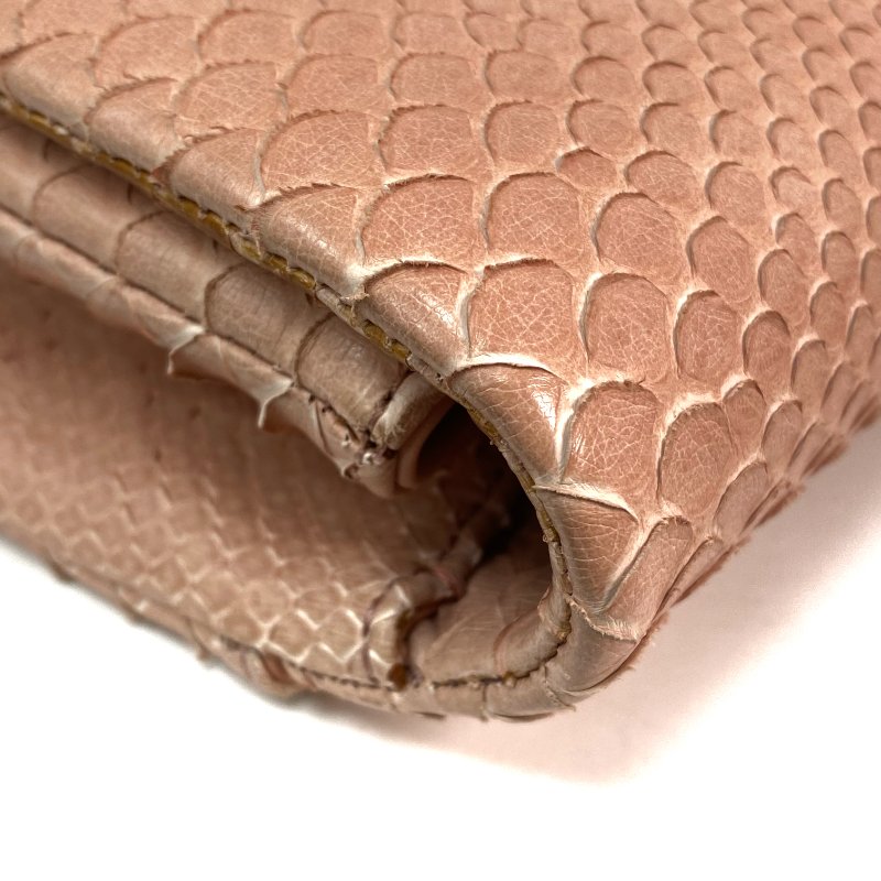 △ Chanel 香奈兒 Pink Python Silver Tone Metal Chain Shoulder Bag No.18 粉紅色蛇皮銀色金屬鎖鏈肩背袋No.18 - 257021236-8